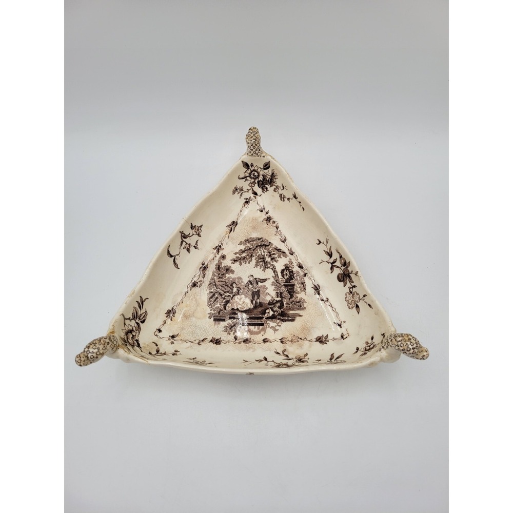 Mason's Ironstone Watteau Brown Dragon Head Triangle Bowl AS-IS